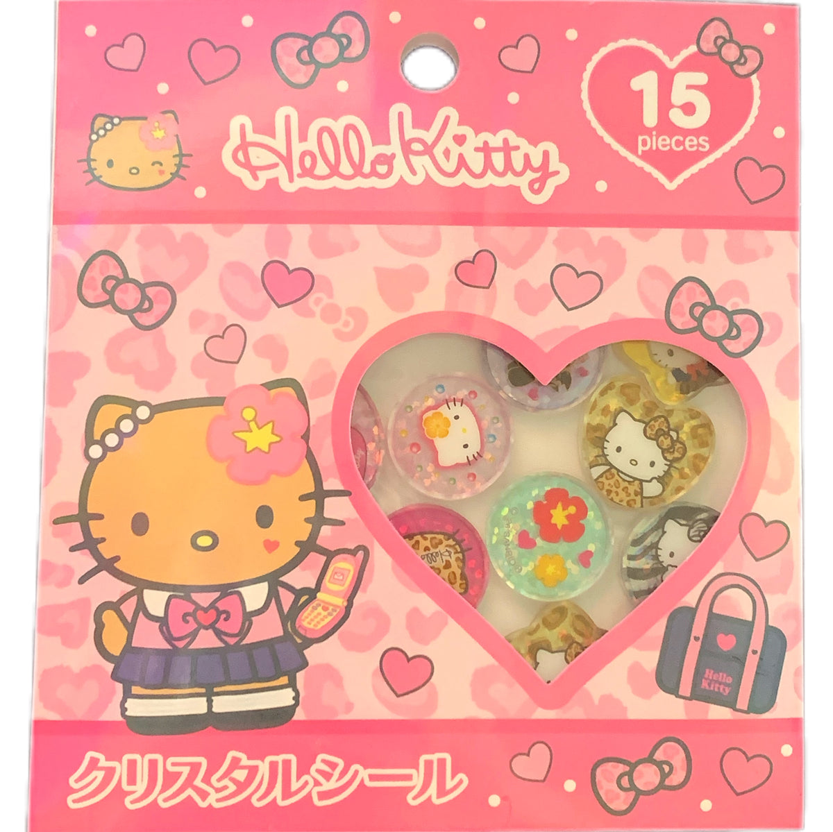 Hello Kitty Sparkly Crystal Marble Sticker Flakes – 15 Pieces