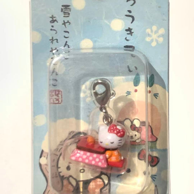 Hello Kitty Gotochi Keychain – 2008 Winter Japanese Style Kotatsu (こたつ) – Japan Exclusive Vintage Collectible
