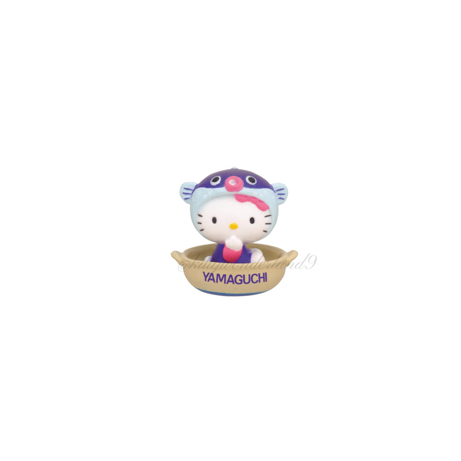 Hello Kitty Gotochi Keychain – 2008 Yamaguchi (山口県) Fugu Pufferfish – Japan Exclusive Vintage