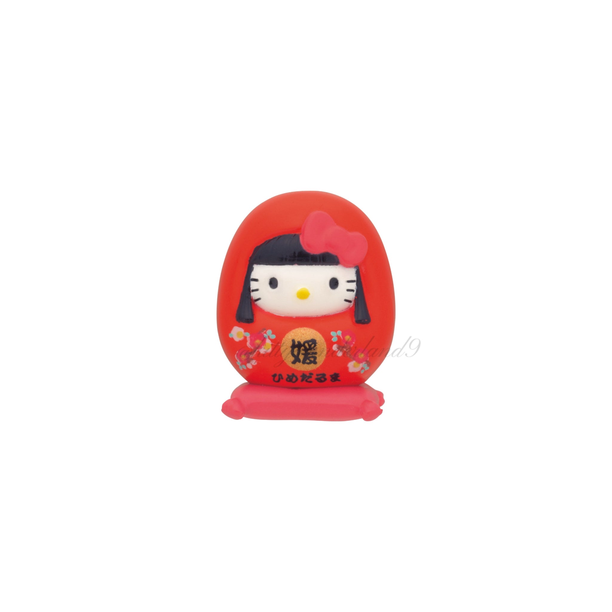 Hello Kitty Gotochi Keychain-2005 Ehime (愛媛県) Dogo Onsen Hime Daruma – Japan Exclusive Vintage Keychain