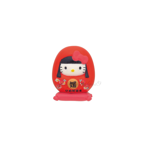 Hello Kitty Gotochi Keychain-2005 Ehime (愛媛県) Dogo Onsen Hime Daruma – Japan Exclusive Vintage Keychain