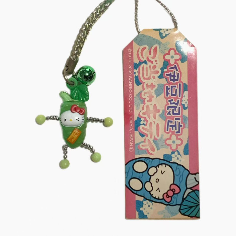 Hello Kitty Gotochi Keychain 2009 Izu Wasabi Japan Limited Sanrio Charm Vintage