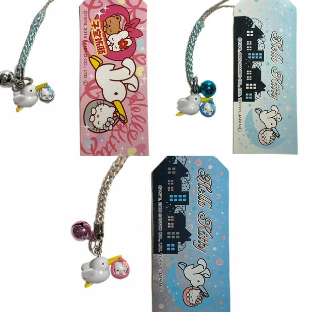 Hello Kitty Stork Baby Charm Set Gotochi Keychain Japan Limited Sanrio Vintage
