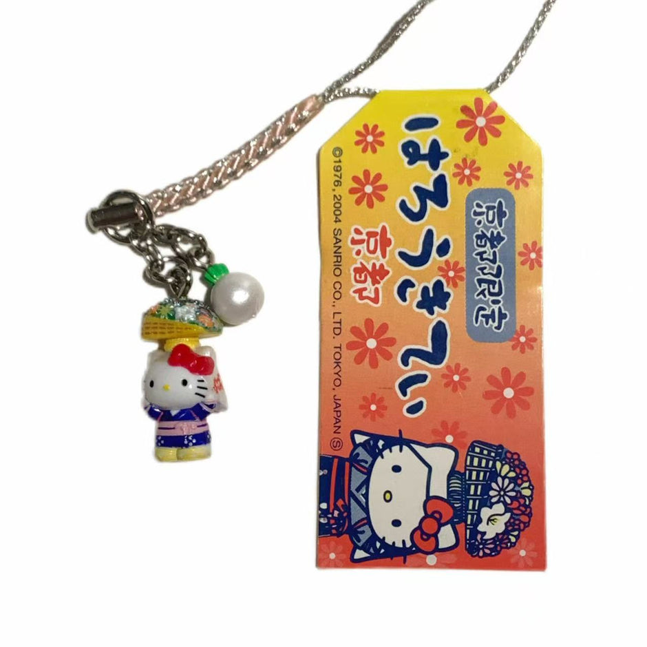 Hello Kitty Gotochi Keychain 2004  Kyoto Vegetables: Daikon, Carrot & Kujo Green Onion Japan Limited Sanrio Vintage
