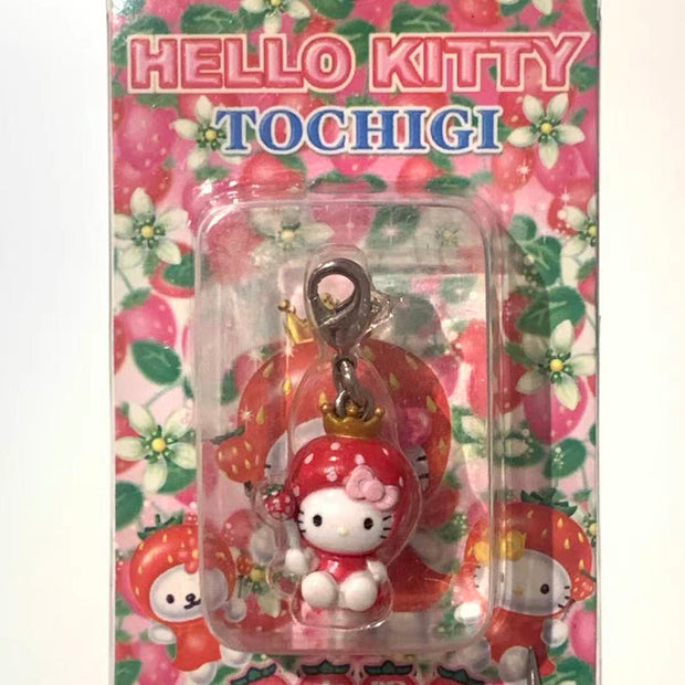 Hello Kitty Gotochi Keychain – 2004 Tochigi (栃木県) Strawberry Kingdom – Japan Exclusive Vintage
