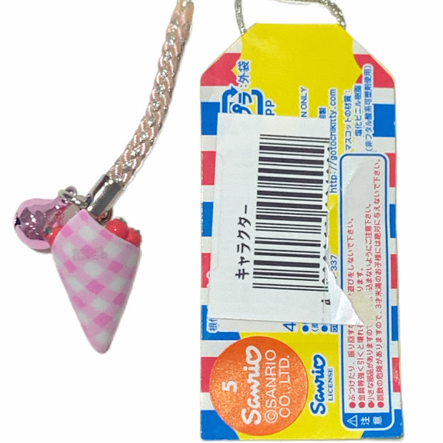 Hello Kitty Gotochi Keychain (with strap) – 2005 Tokyo Harajuku Crepe – Japan Exclusive Vintage