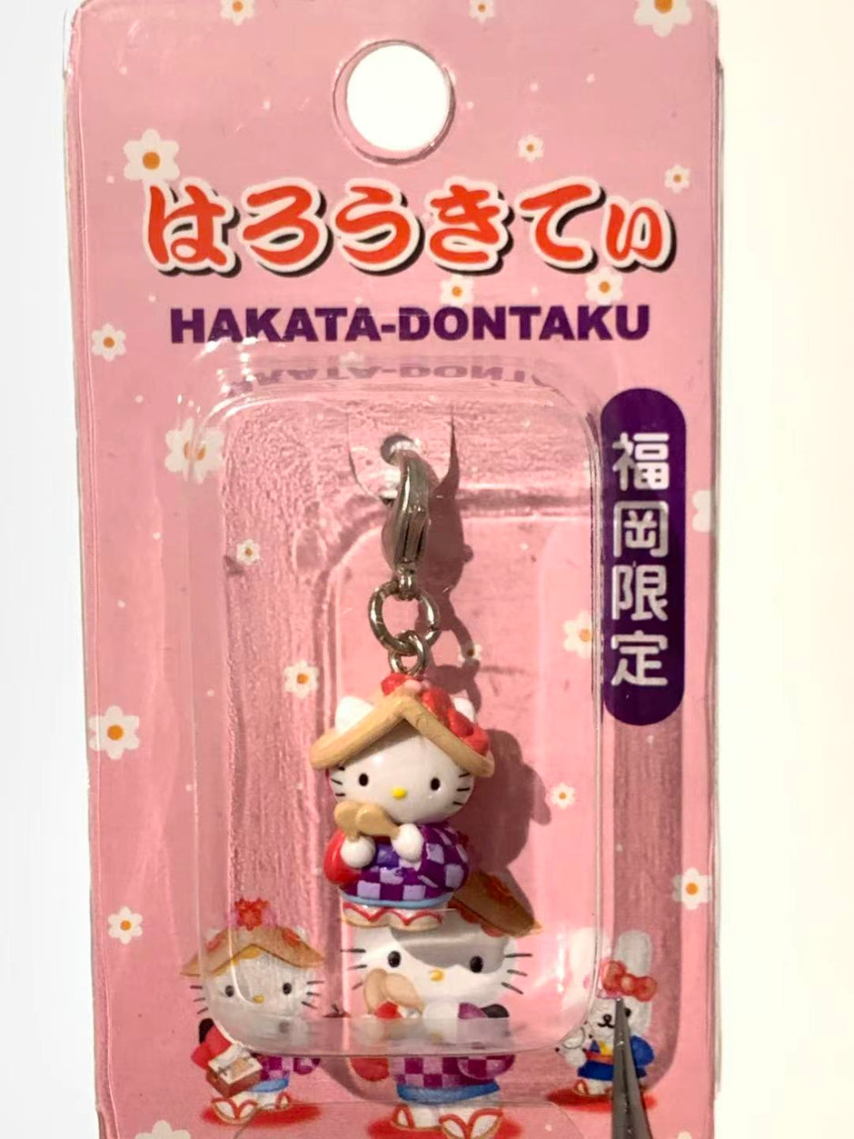 Hello Kitty Gotochi Keychain-2001 Fukuoka (福岡県) Hakata Dontaku Festival – Japan Exclusive Vintage Keychain