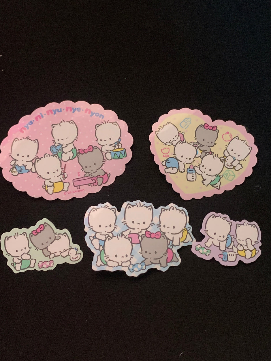 Nya Ni Nyu Nye Nyon Flake Sticker & Case Set｜15 Pieces