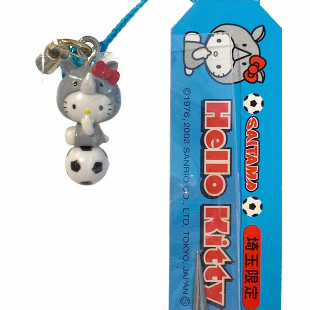 Hello Kitty Gotochi Keychain (with strap) – 2002 Saitama (埼玉) Soccer – Japan Exclusive Vintage