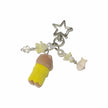 Sylvanian Families Handmade Keychain – Otter Baby in Lemon Yellow – Star & Seashell Beaded Charm