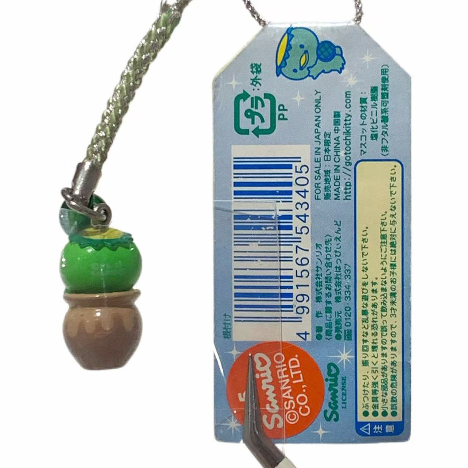 Hello Kitty Gotochi Keychain (with strap) – 2005 Iwate Kappa Pot – Japan Exclusive Vintage