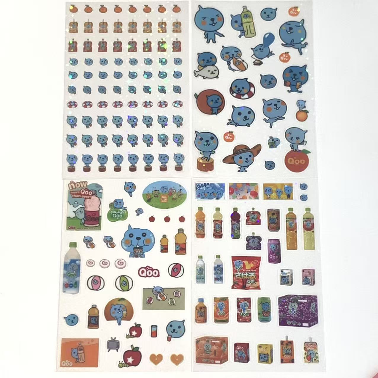 Qoo Sticker Sheet – Coca-Cola Japan Mascot Collection