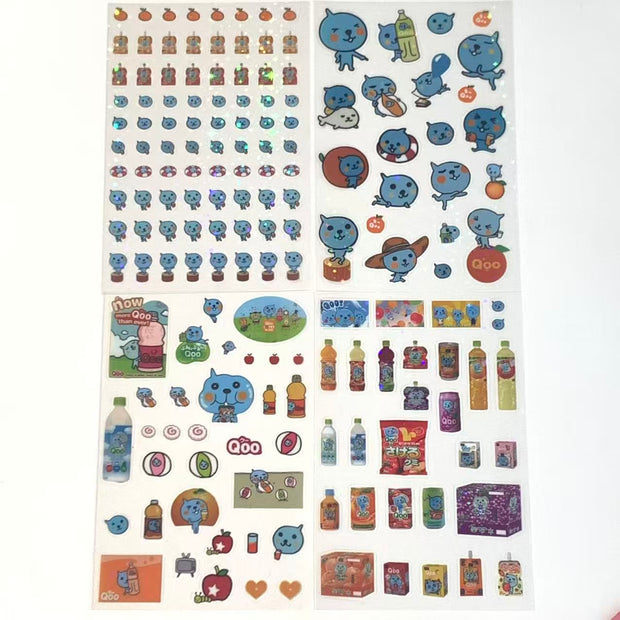 Qoo Sticker Sheet – Coca-Cola Japan Mascot Collection