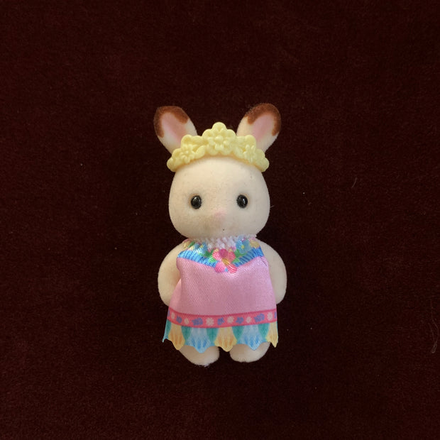 Calico critters Chocolate Rabbit baby pink dress