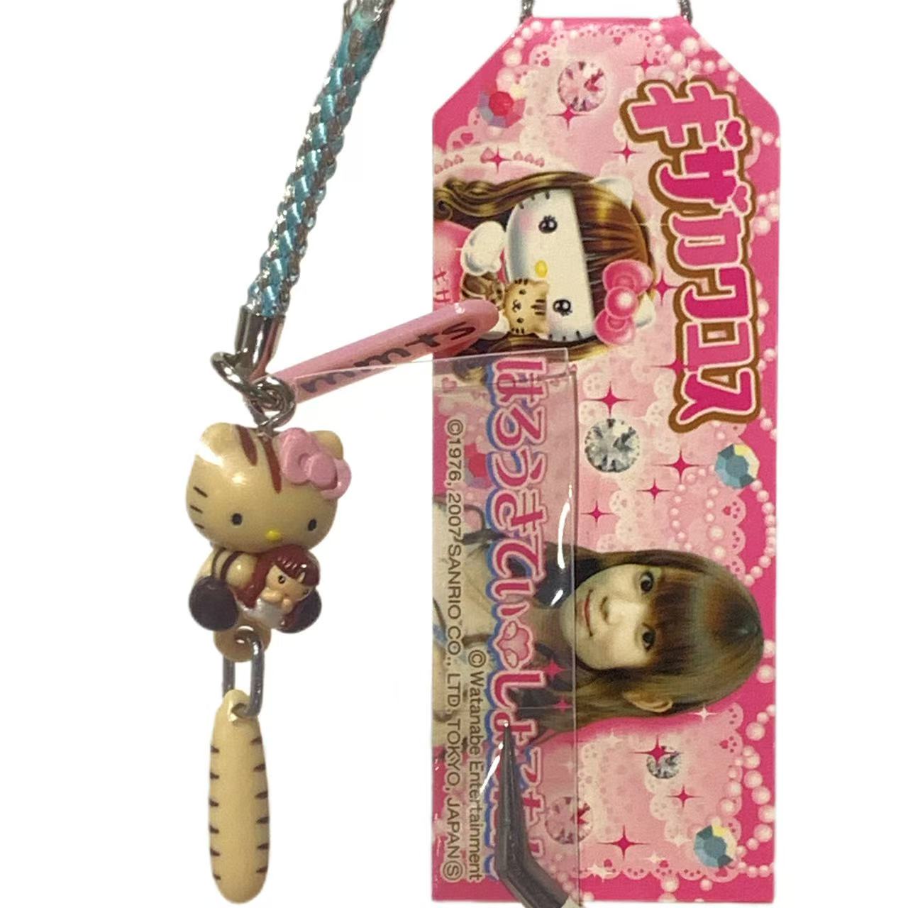 Hello Kitty Gotochi Keychain (with strap) –2007 Gyaru Collaboration “The Gyarukoro”–Japan Exclusive Vintage