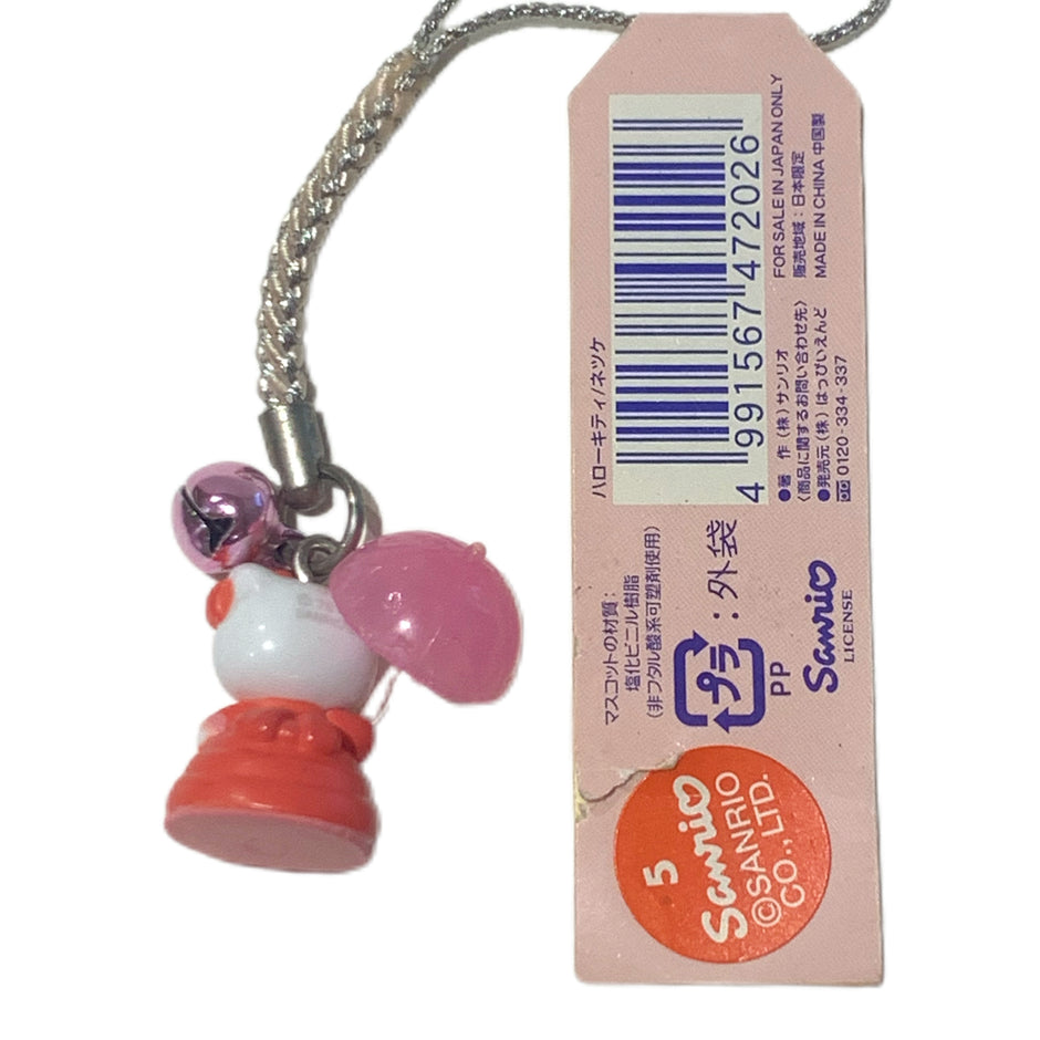 Hello Kitty Gotochi Keychain （with strap） –2001 Kobe Lady – Japan Exclusive Vintage