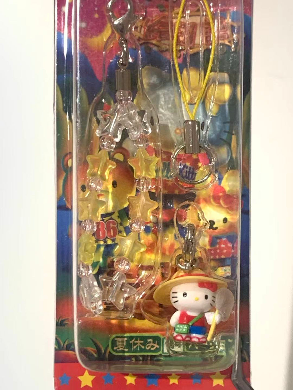 Hello Kitty Gotochi Keychain – 2004 Nara (奈良県) Firefly Catching – Japan Exclusive Vintage