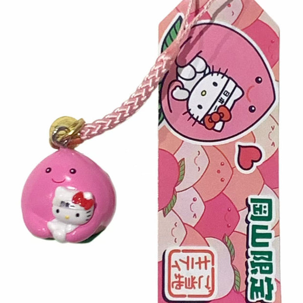 Hello Kitty Gotochi Keychain (with strap) – 2013 Okayama Peach – Japan Exclusive Vintage