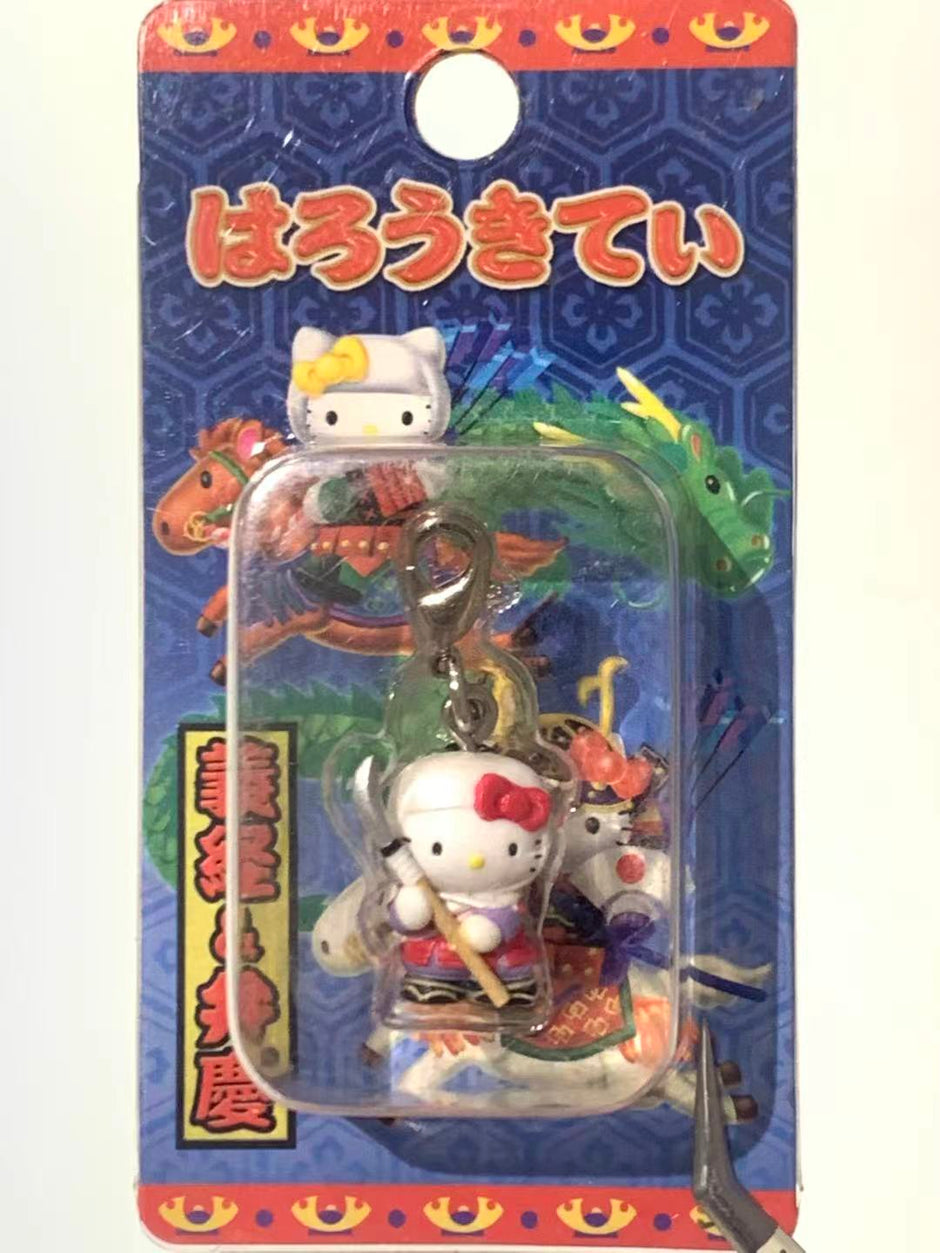 Hello Kitty Gotochi Keychain – 2004 Yamagata (山形県) Yoshitsune & Benkei – Japan Exclusive Vintage