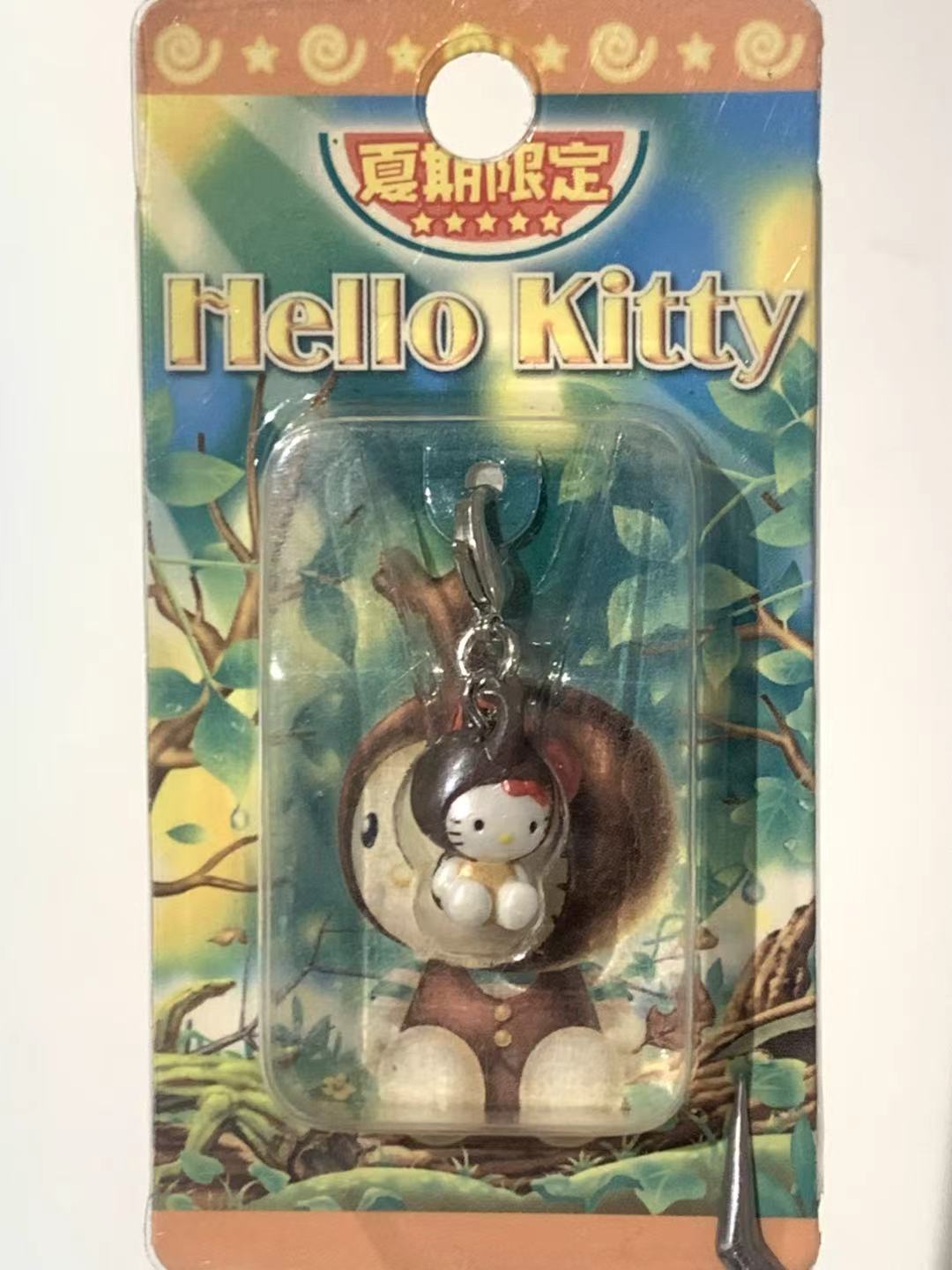 Hello Kitty Gotochi Keychain (with strap) – 2003 Summer Limited Kabutomushi – Japan Exclusive Vintage