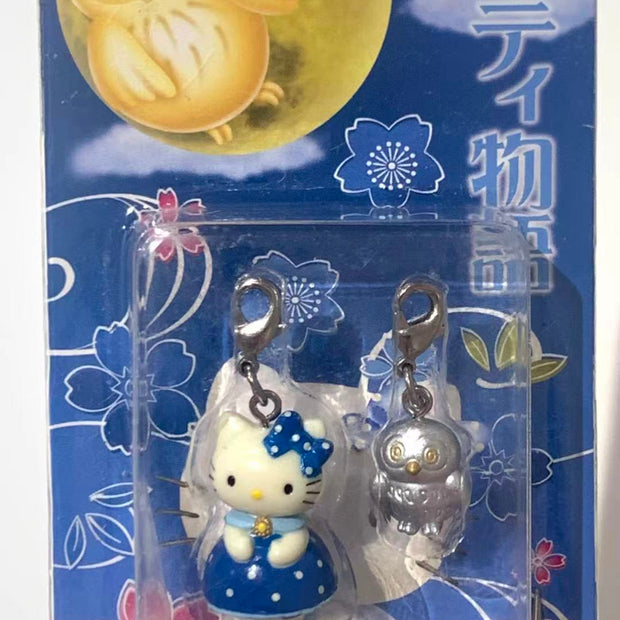 Hello Kitty Gotochi Keychain – 2001 Tokyo Ikebukuro (池袋) Owl Story – Japan Exclusive Vintage