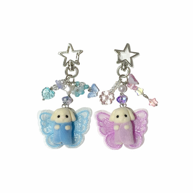 Sylvanian Families Handmade Keychain Set – Flora Rabbit Twins