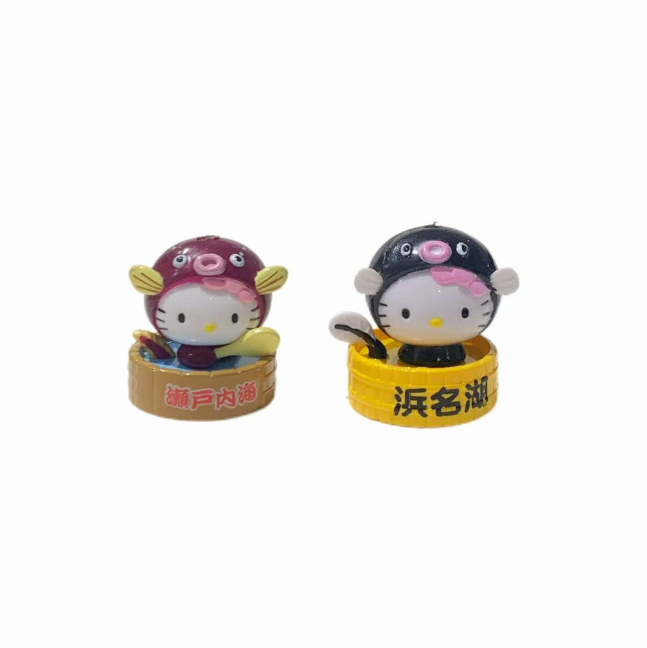 Hello Kitty Gotochi Keychain – 2004 Hiroshima (Seto Inland Sea) & 2001 Hamana Lake – Japan Exclusive Vintage