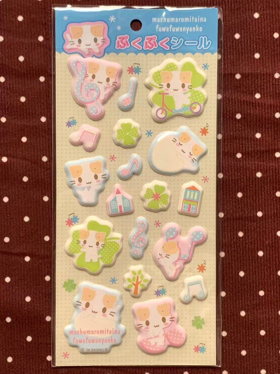 Sanrio Mashumaro Mitaina Fuwafuwa Nyanko Puffy Stickers