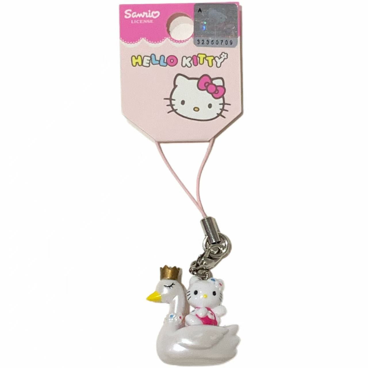 Hello Kitty Gotochi Keychain (with strap) – 2004 & 2008 Tokyo Swan Boat – Japan Exclusive Vintage