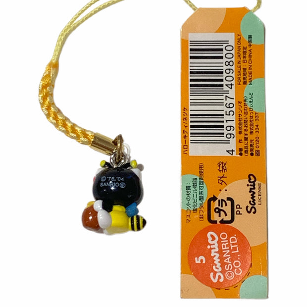 Hello Kitty Gotochi Keychain (with strap) – 2004 Tochigi Nasu Honey Bee – Japan Exclusive Vintage