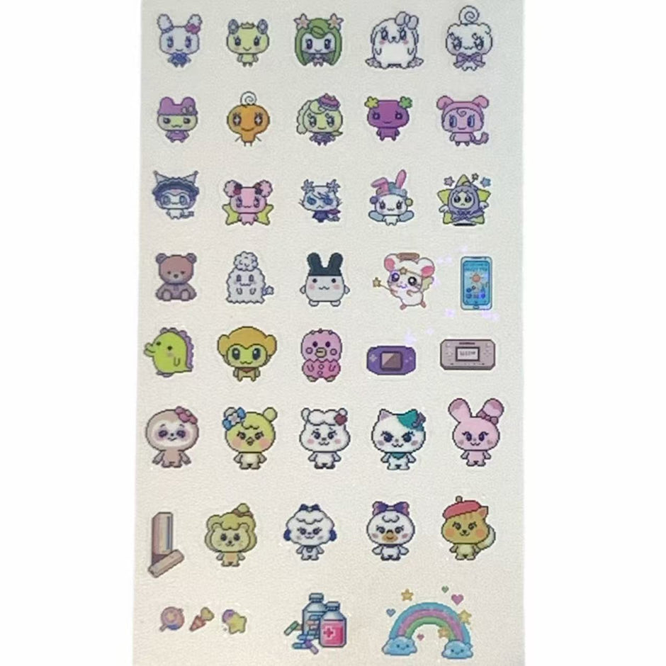 Tamagotchi Sticker Sheet – Retro Digital Friends Collection