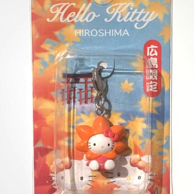 Hello Kitty Gotochi Keychain - 2001 Hiroshima (広島県) Prefectural Tree Momiji – Japan Exclusive Vintage