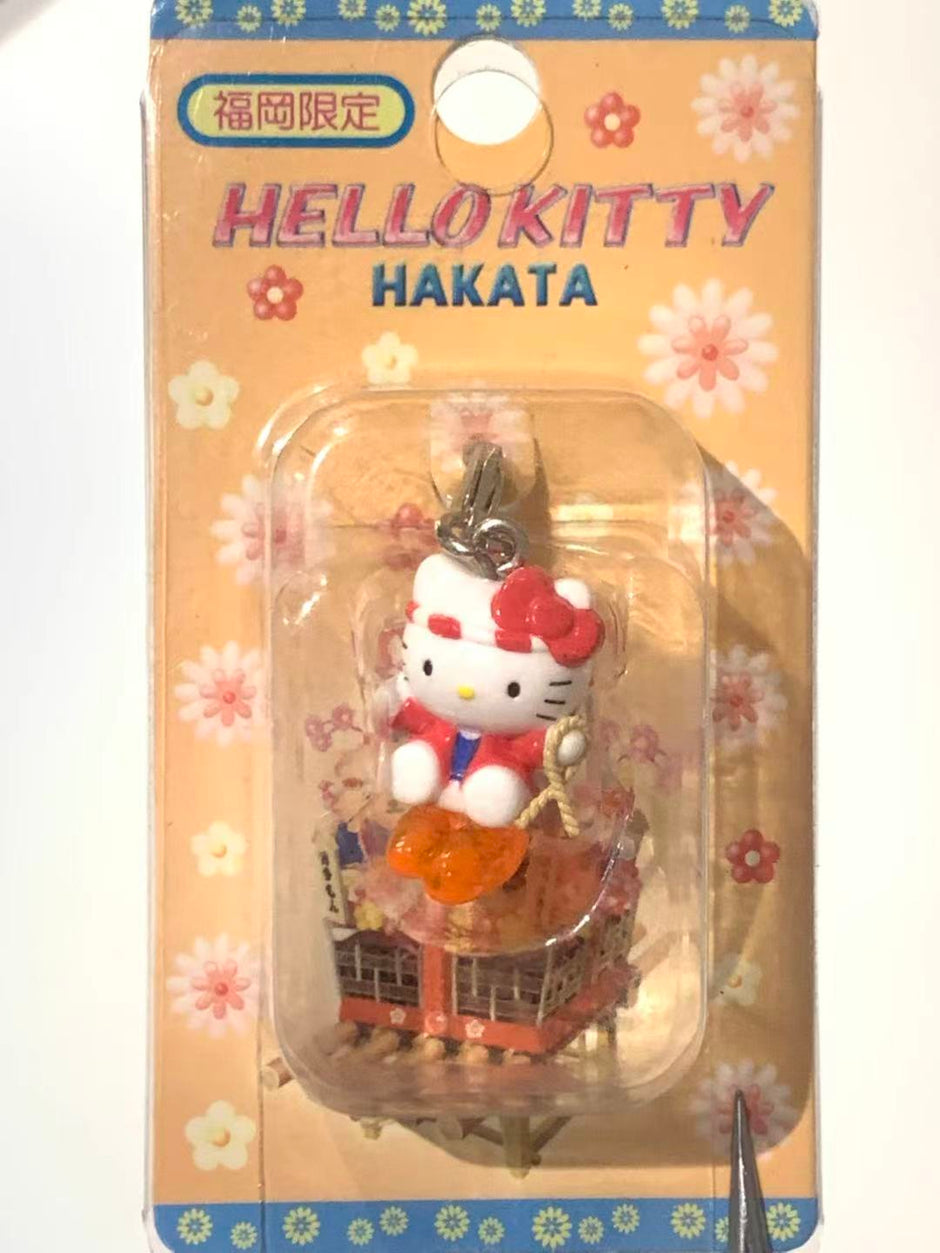 Hello Kitty Gotochi Keychain-2002 Fukuoka (福岡県) Hakata Yamakasa Festival – Japan Exclusive Vintage Keychain