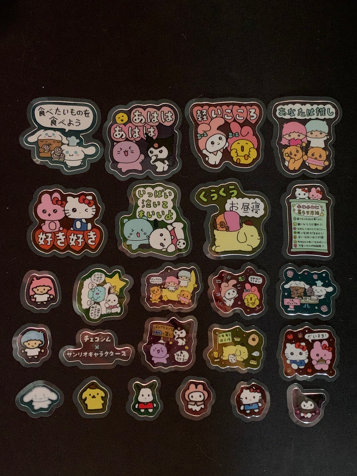 Choigosim x Sanrio Characters Flake Sticker & Case Set｜24 Pieces